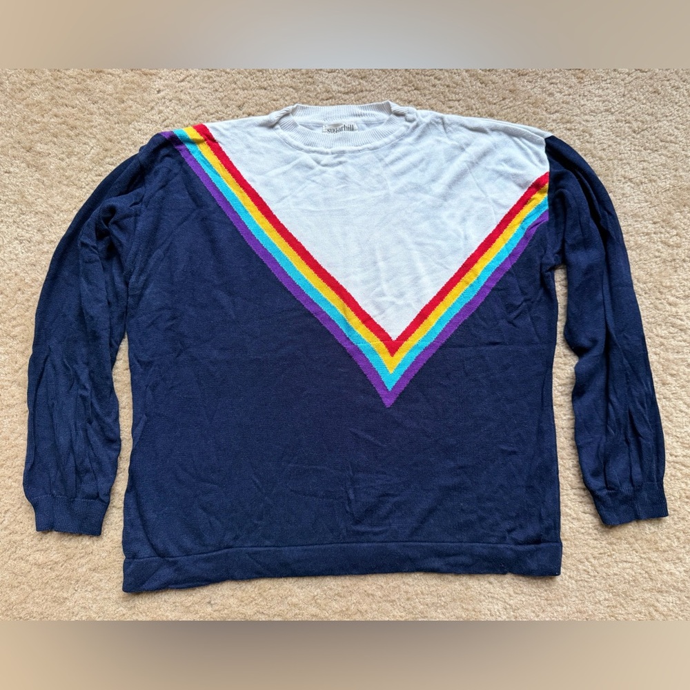 Sugarhill Brighton Rainbow Chevron Sweater Sz 4